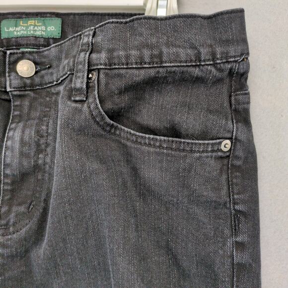 LRL Ralph Lauren Women's 12 Black Denim Classic Straight Leg Jeans, Casual 34x28 - Picture 6 of 6